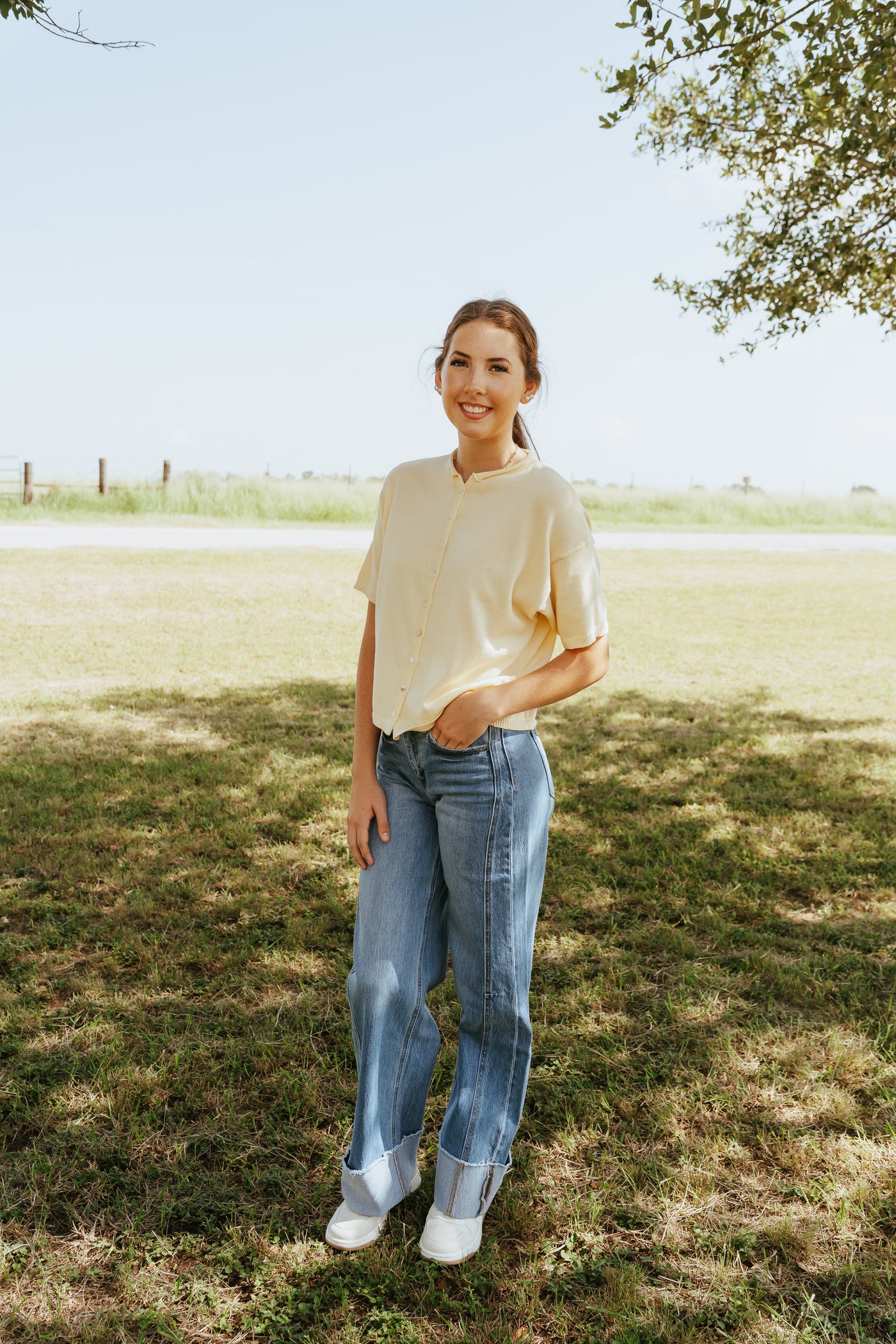 Adore You High Rise Cuffed Wide Jeans