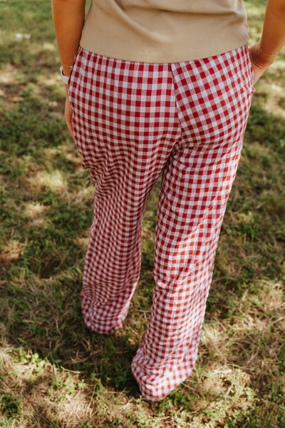 Raspberry Gingham Pants TBP14110