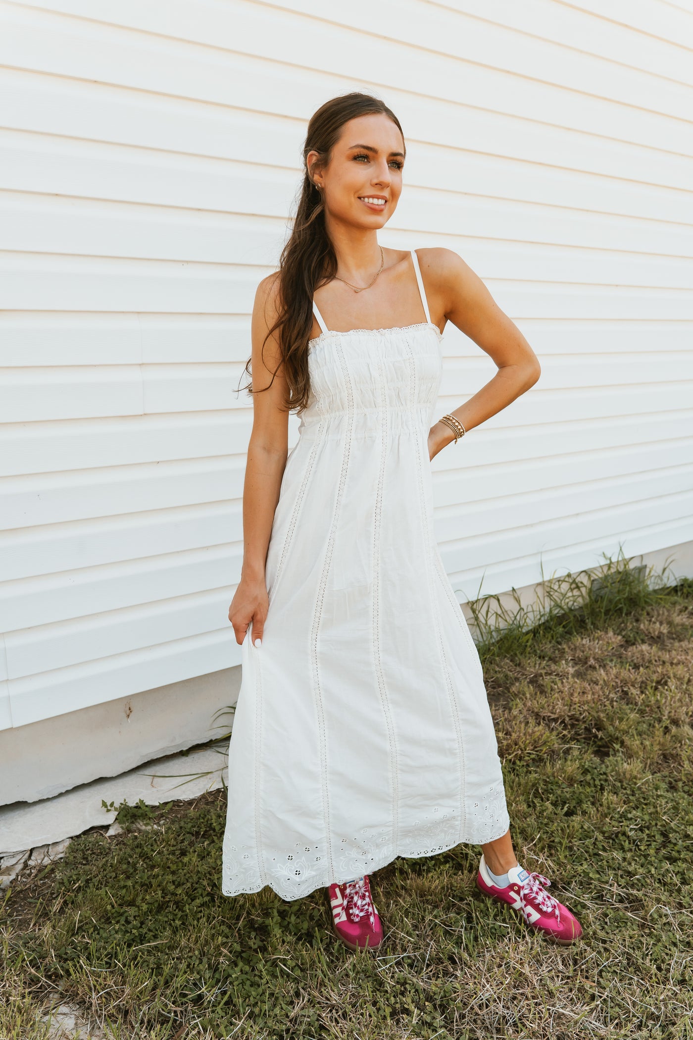 Dani Embroidered Midi Dress White ZD253395