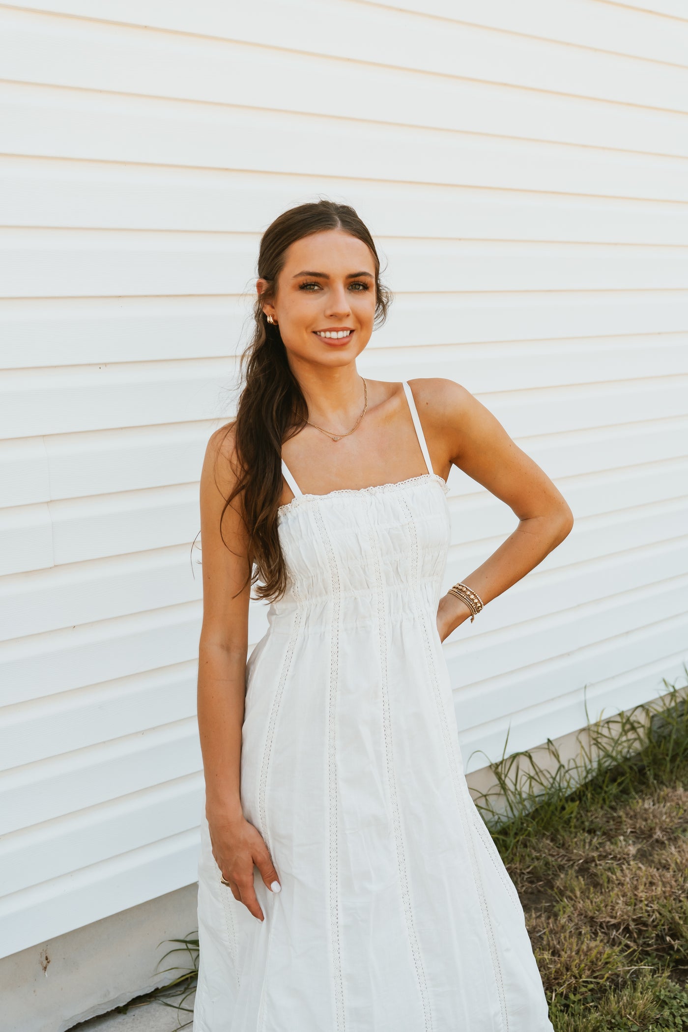 Dani Embroidered Midi Dress White ZD253395