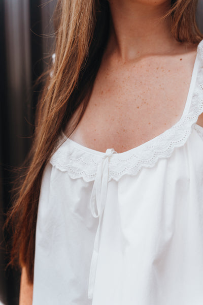 White Lace Trim Mini Dress ID5463