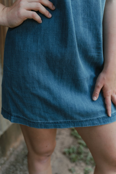 Authentic Denim Mini Dress Medium Indigo ZD253307