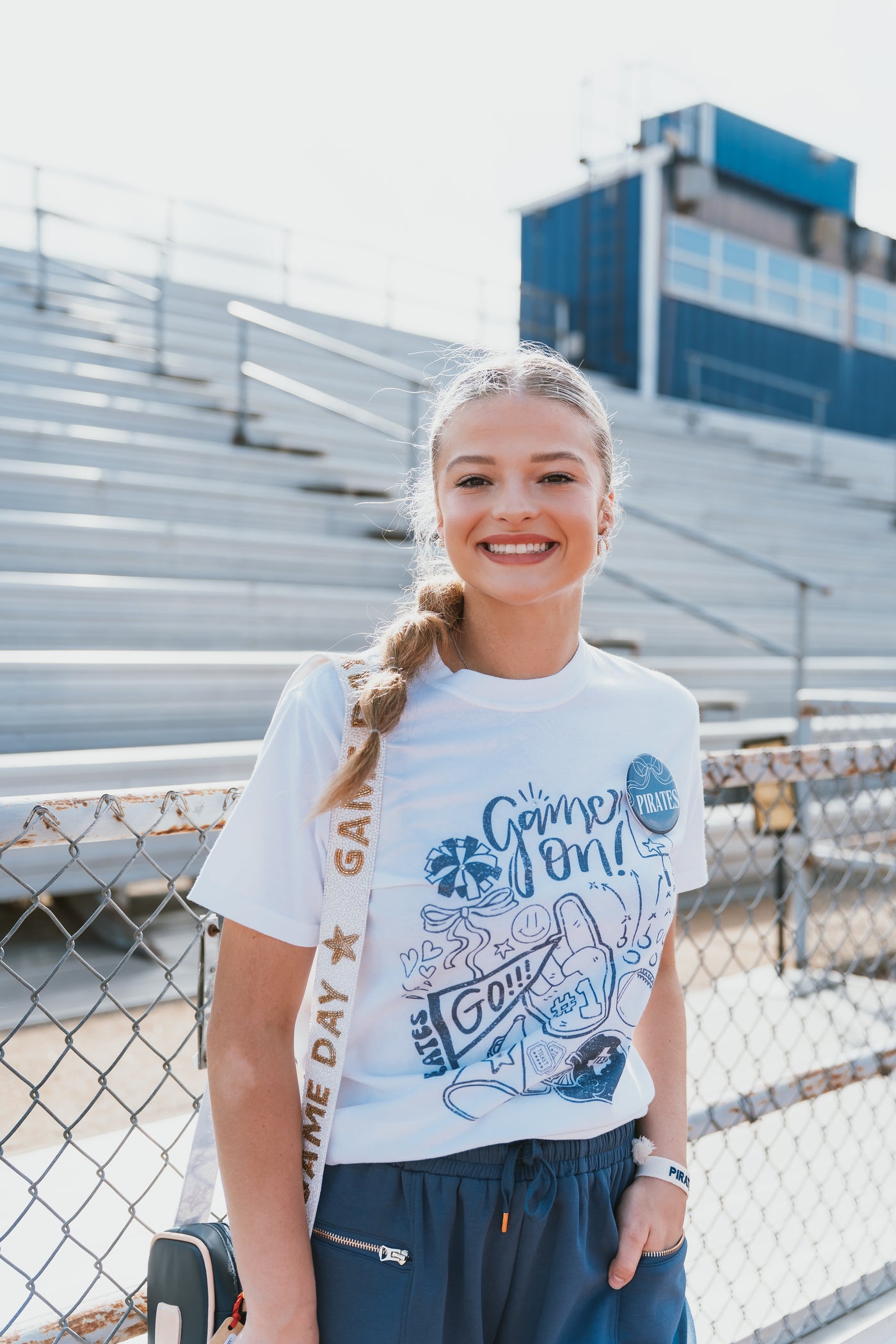 Pirate Navy Football Icon Tee
