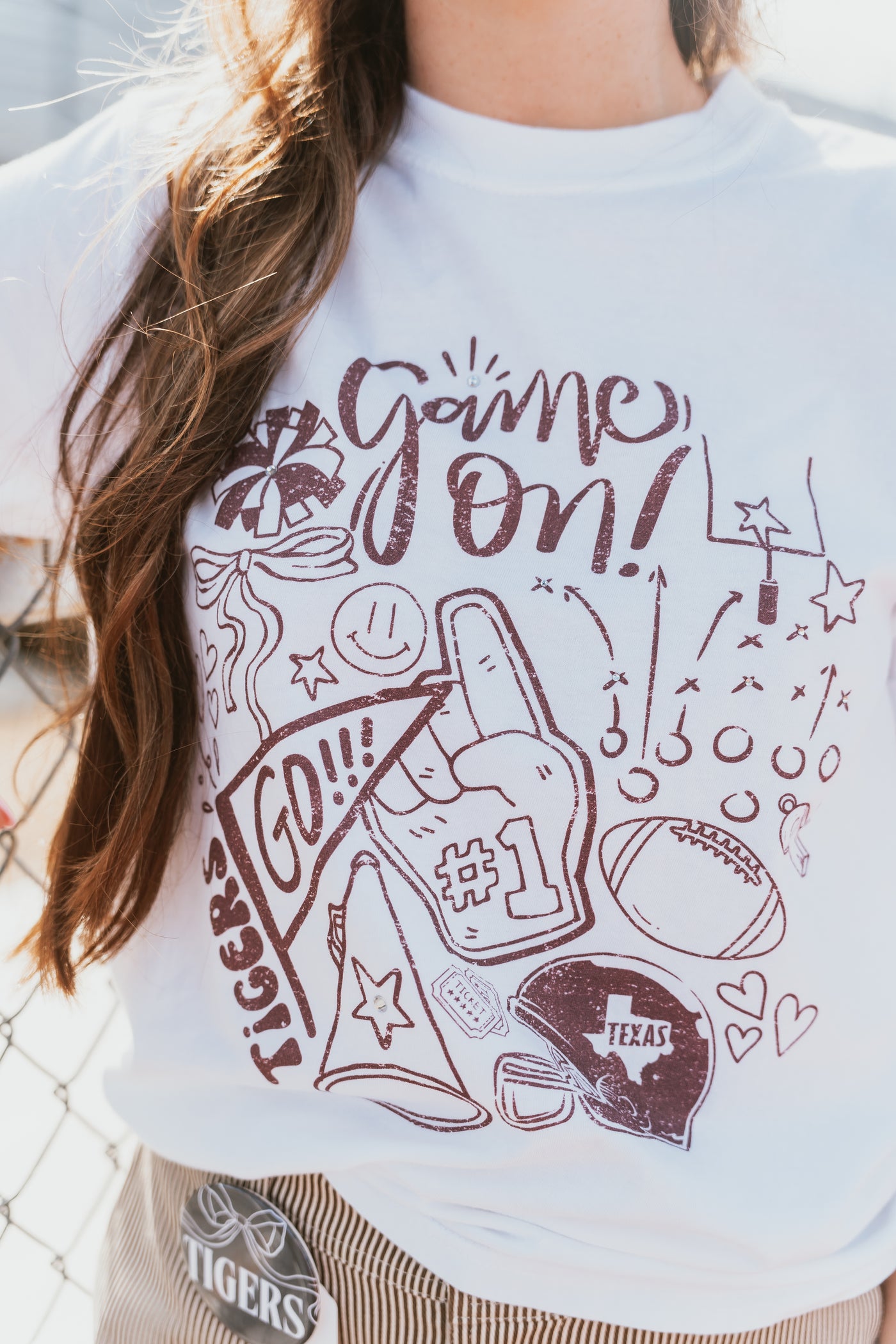 Tigers Maroon Football Icon Tee