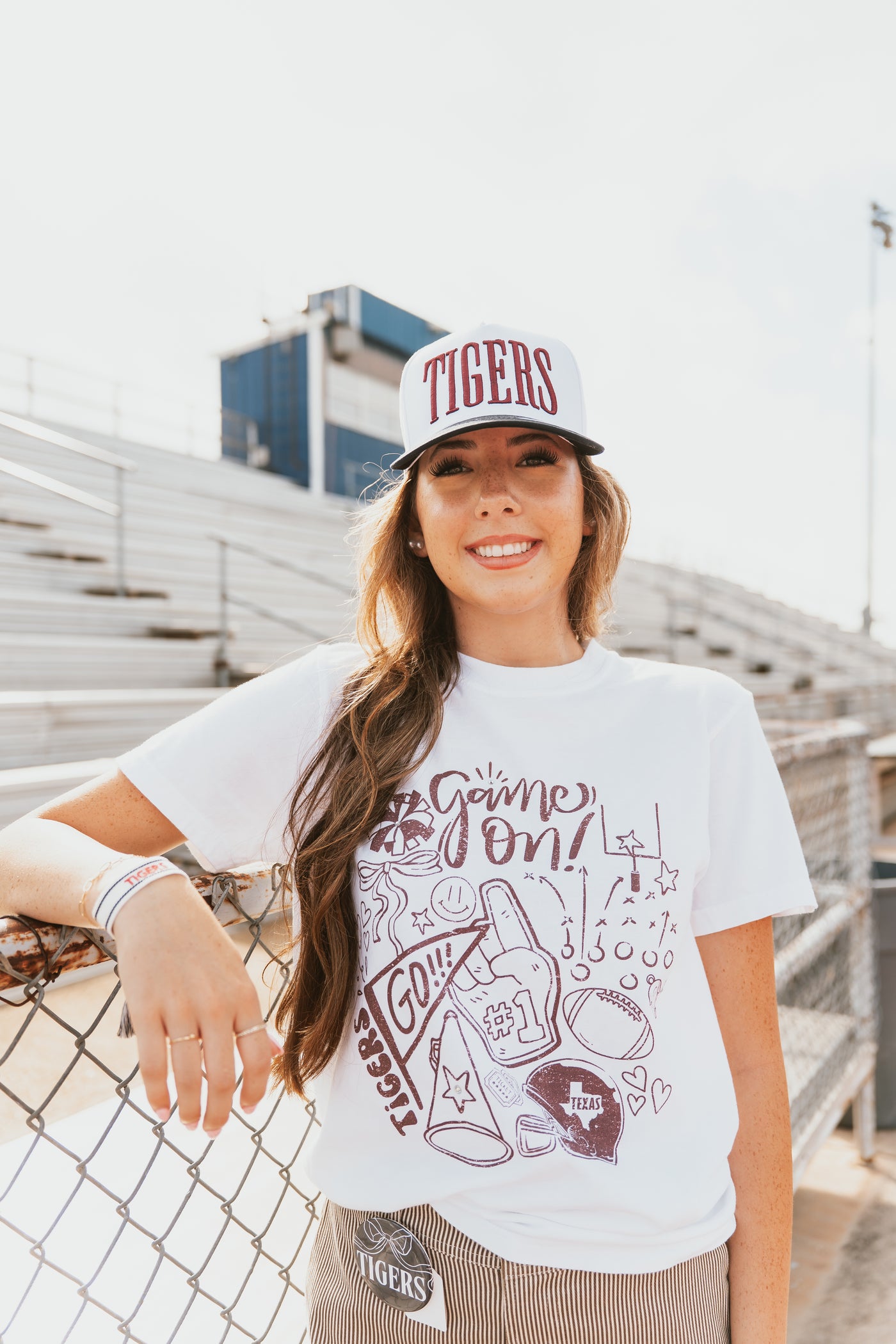 Tigers Maroon Football Icon Tee