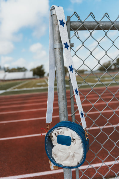 White/Blue Star Beaded Strap