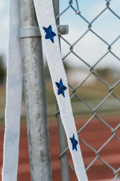 White/Blue Star Beaded Strap