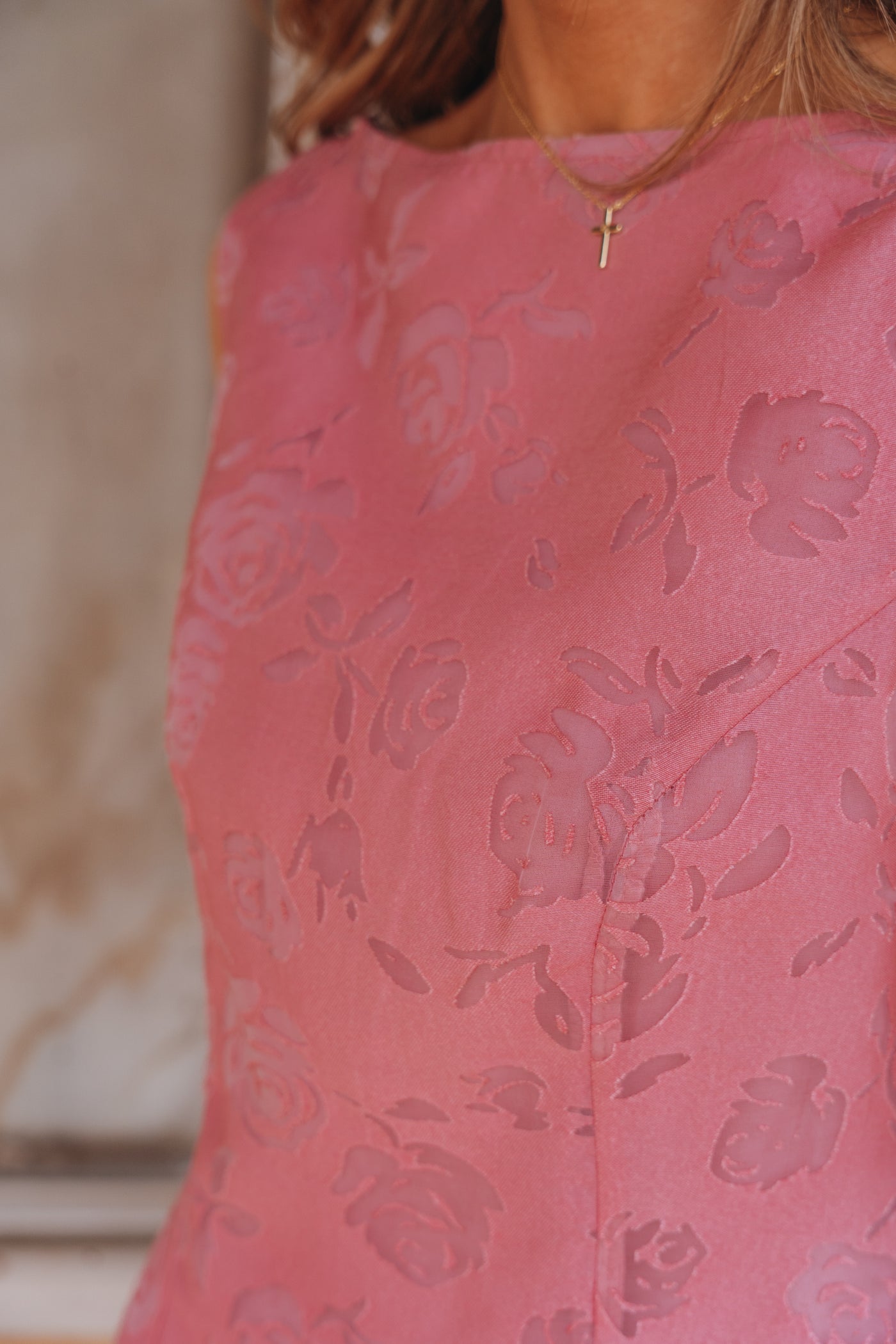 Pink Alden Floral Mini Dress N1900D-1