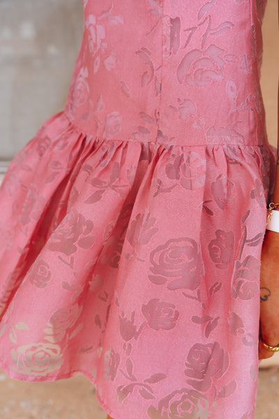 Pink Alden Floral Mini Dress N1900D-1