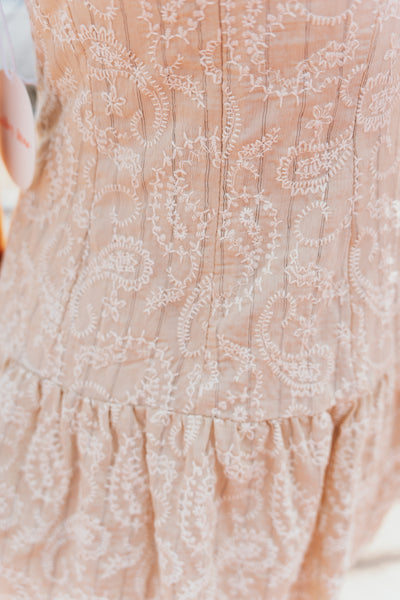 Natural Paisley Embroidered Sleeveless Mini Dress BRD3612-2