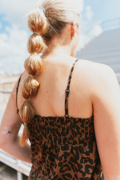 Brown Leopard Print Maxi Dress TBD13648