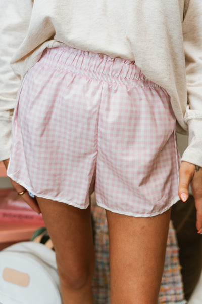Pink Gingham Shorts YP70107