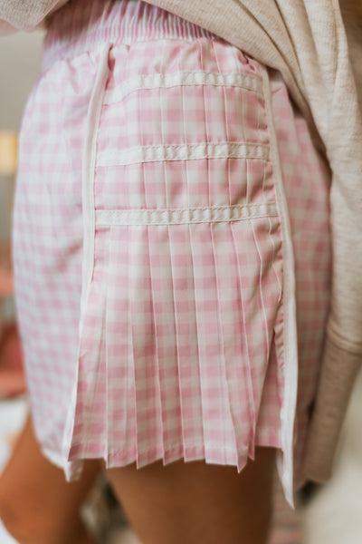 Pink Gingham Shorts YP70107