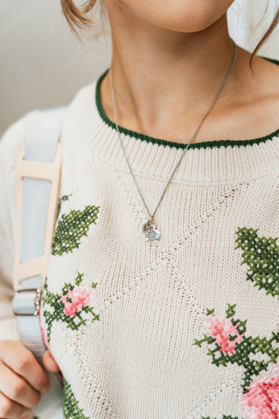 Ivory Rose Embroidered Sweater IFKT65447-01