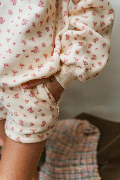 Floral Printed Fleece Shorts