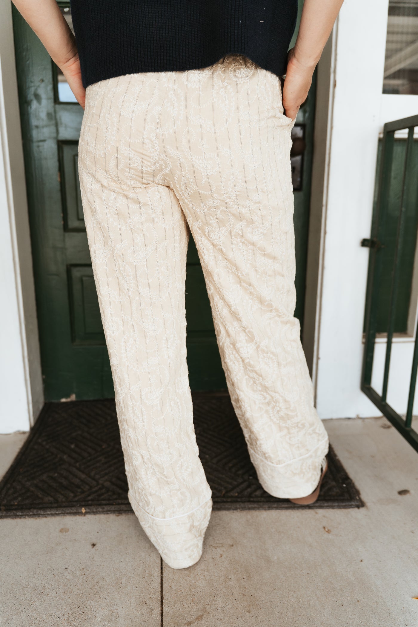 Natural Paisley Embroidered Pants BRP3497-1