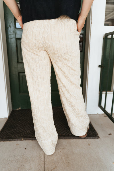 Natural Paisley Embroidered Pants BRP3497-1