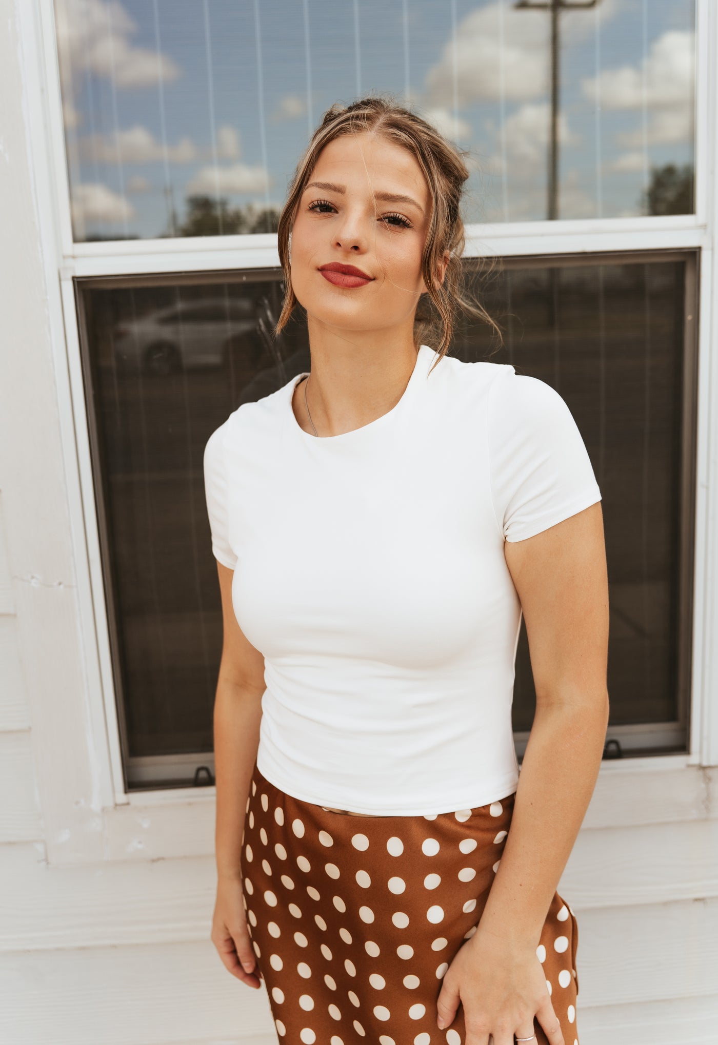 White Double Lined Short Sleeve Baby Tee