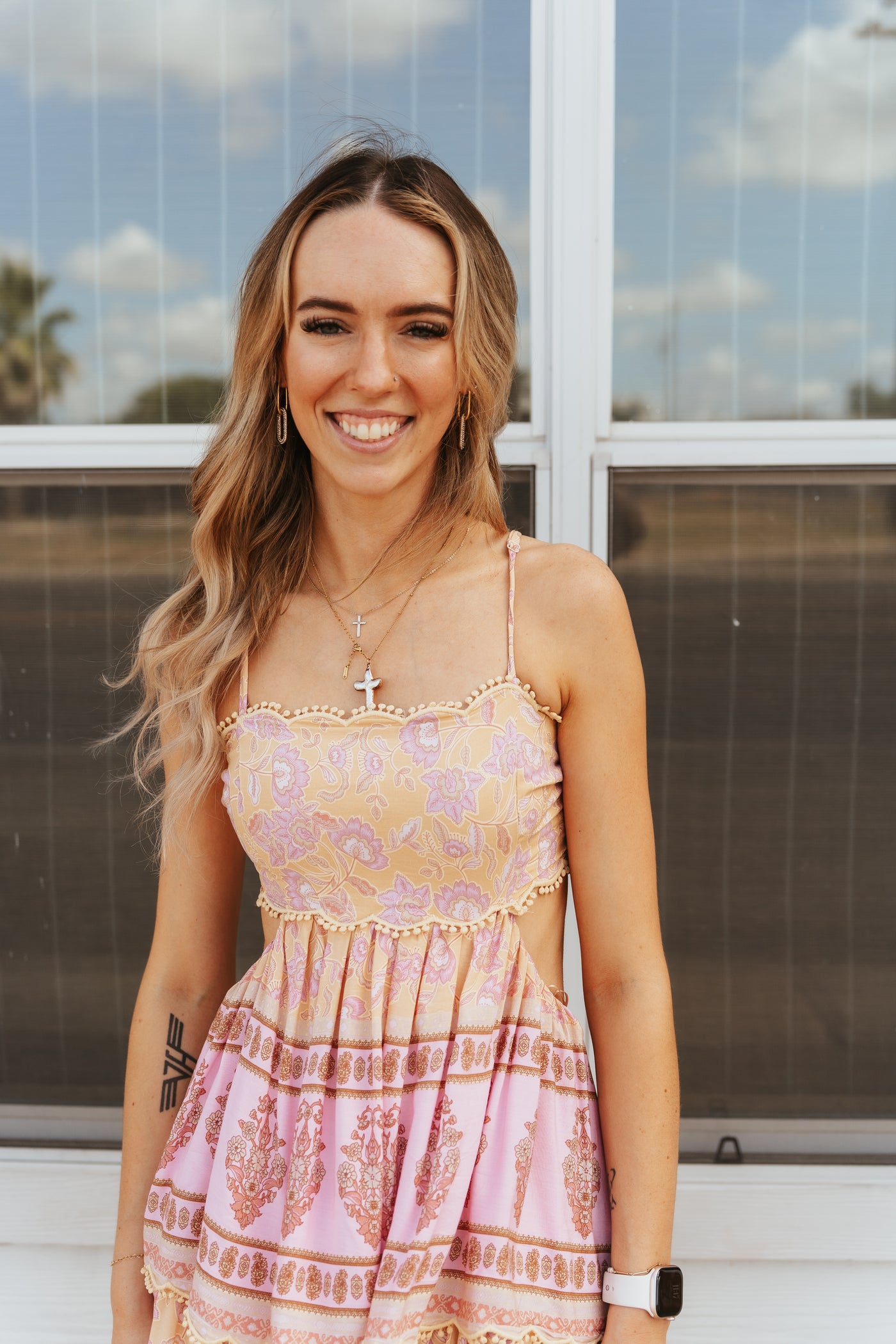 Yellow Tiered Maxi Dress ID7063