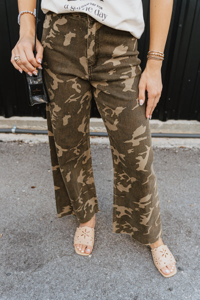 Camouflage Print Stretch Pants P5415