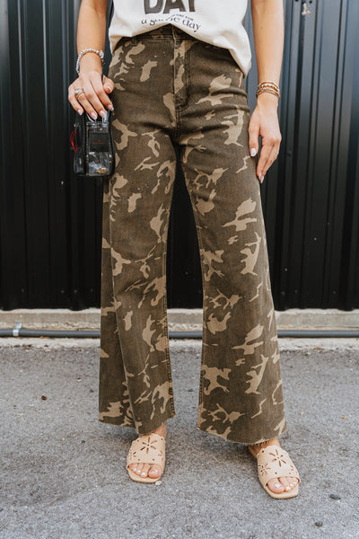 Camouflage Print Stretch Pants P5415
