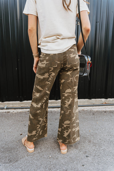Camouflage Print Stretch Pants P5415