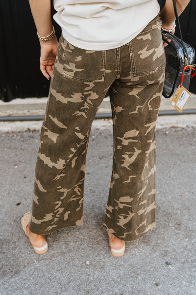 Camouflage Print Stretch Pants P5415
