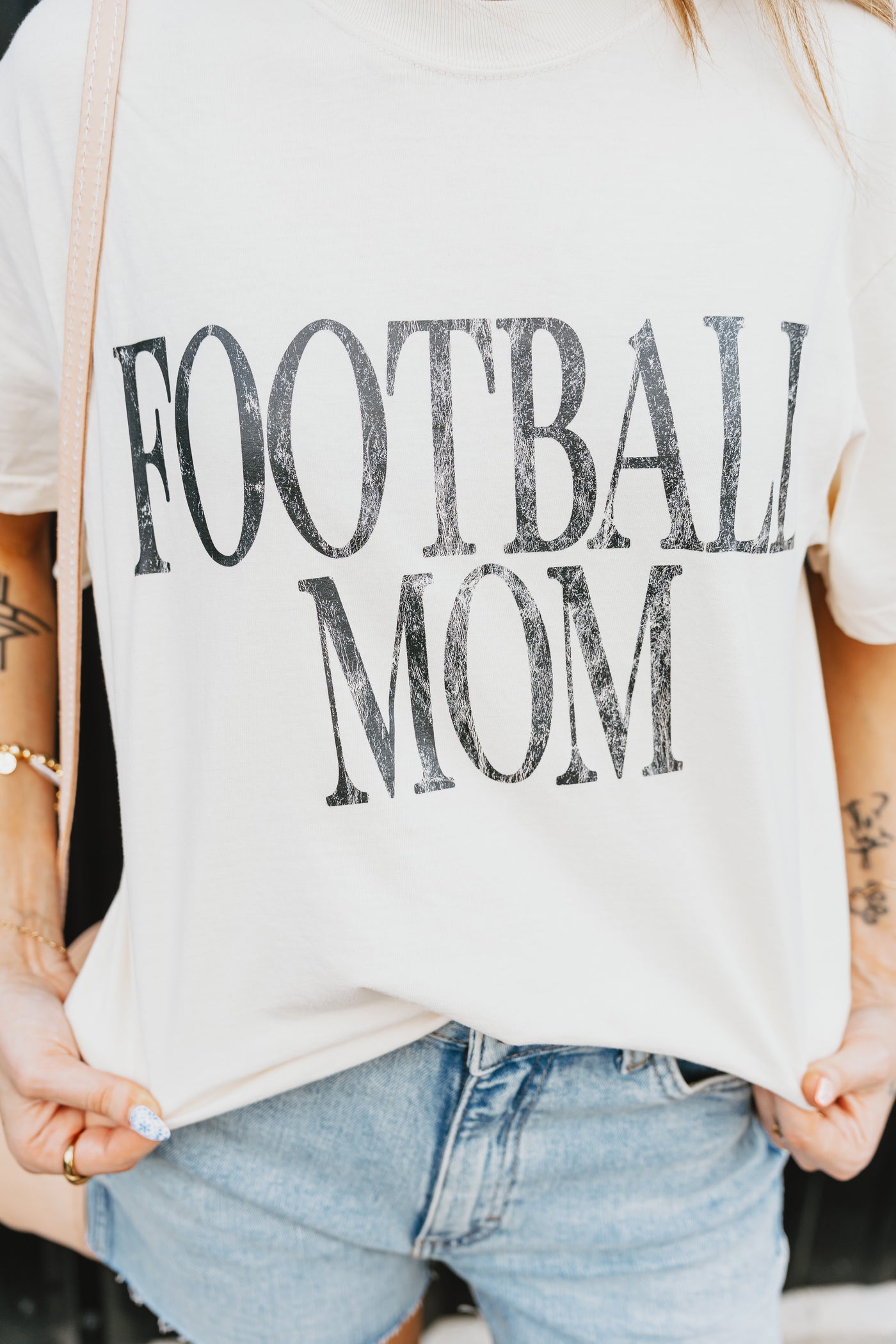 Ivory Football Mom Tee