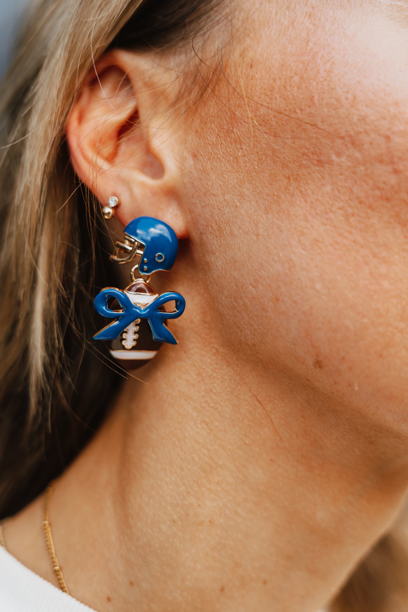 Enamel Football & Helmet Earrings