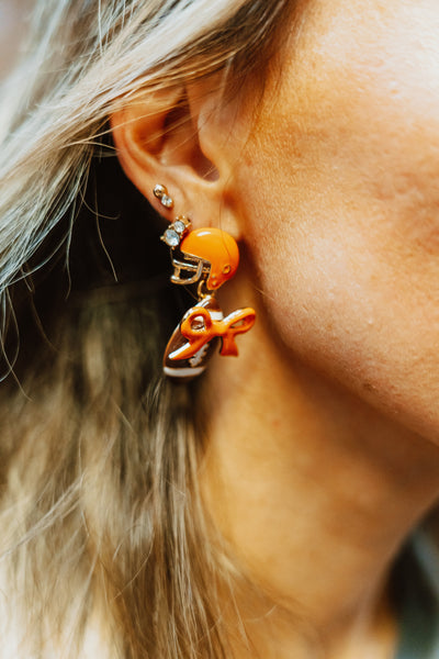 Enamel Football & Helmet Earrings