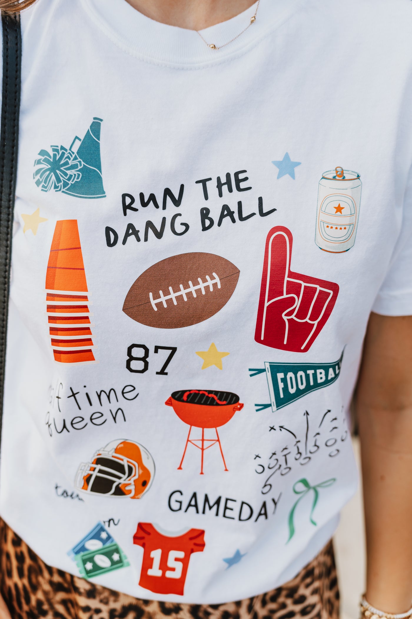 White Run The Ball Tee