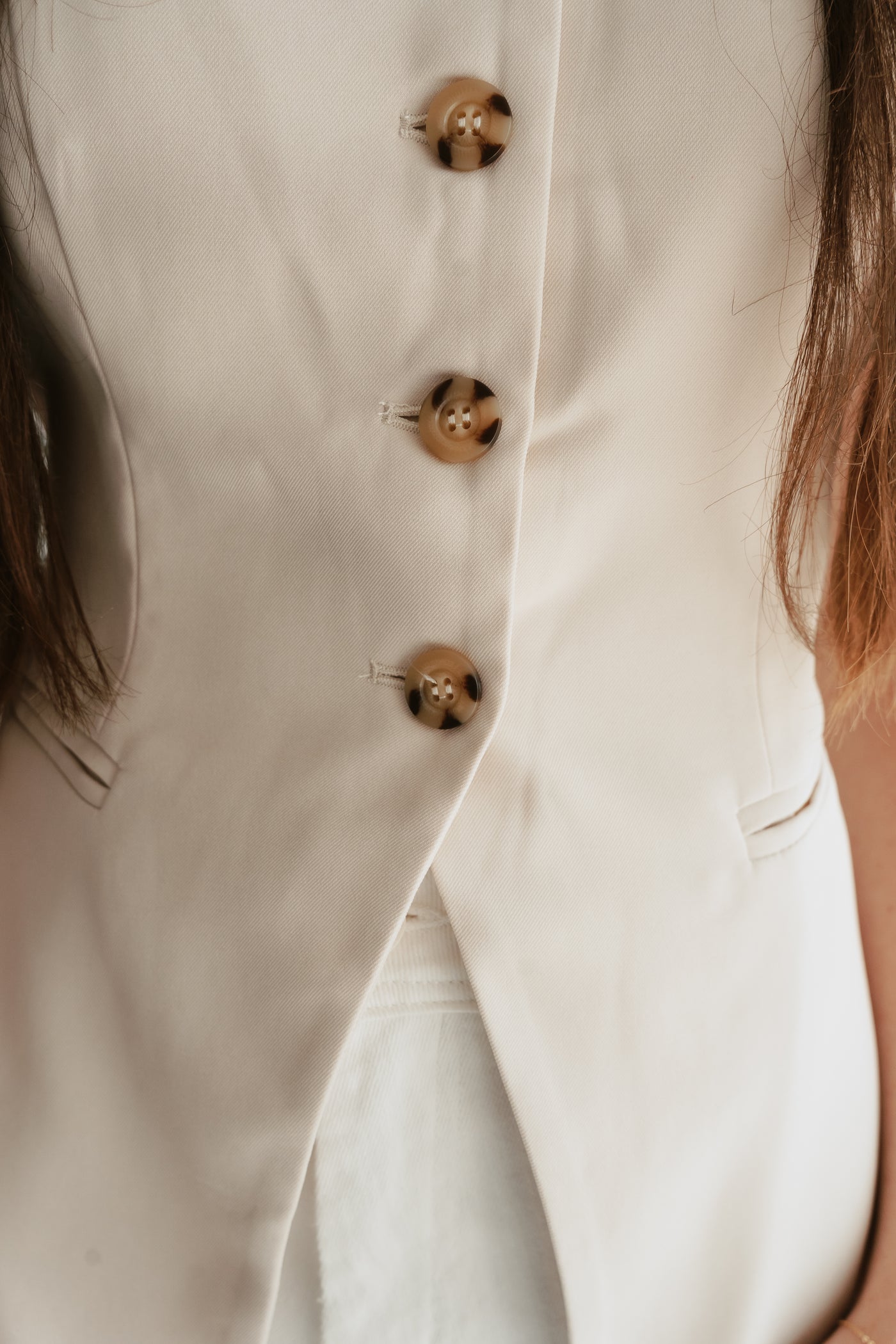 Nude Button Down Vest TI5026FO