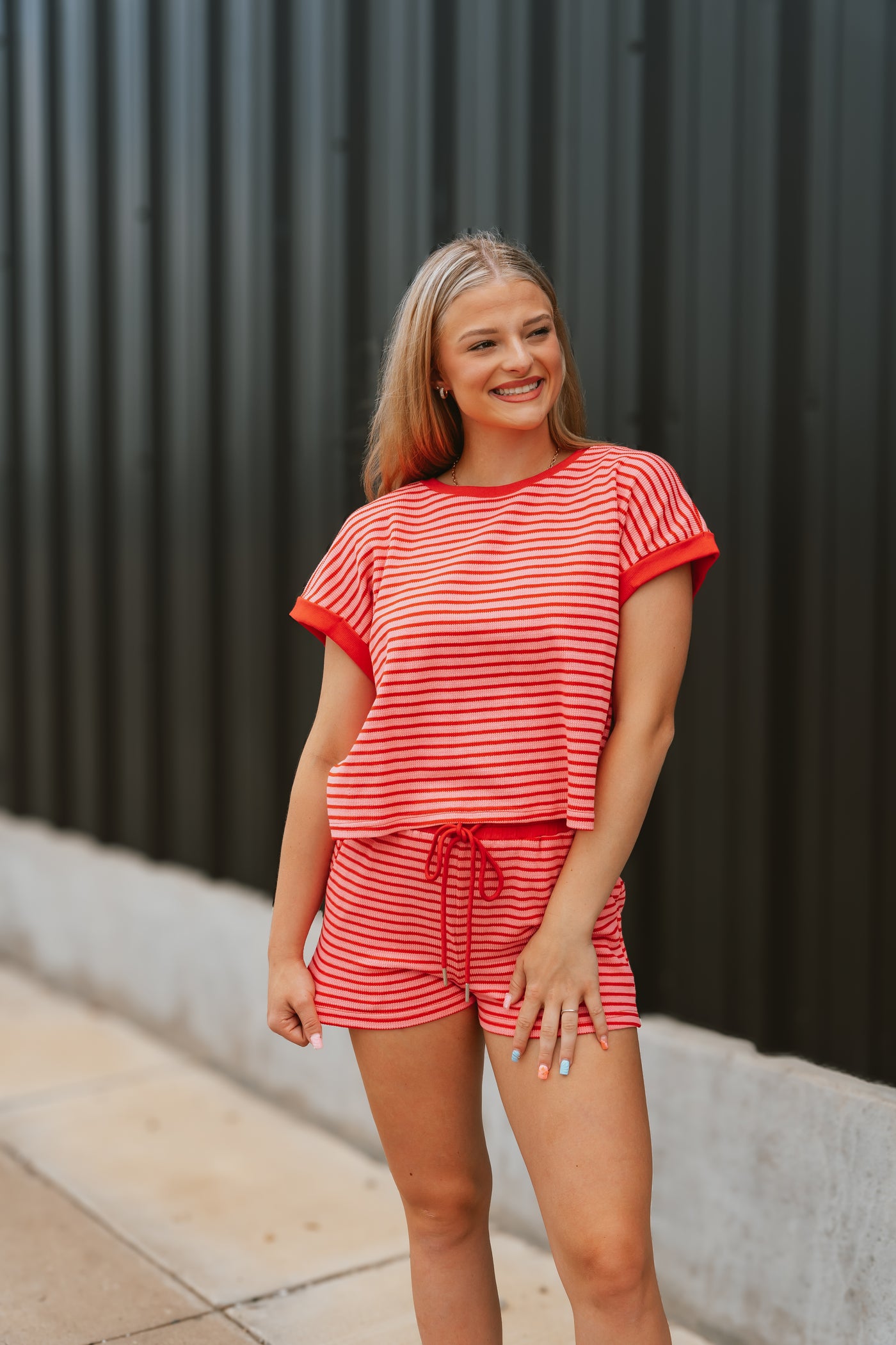 Pink Striped Comfy Shorts PG10790