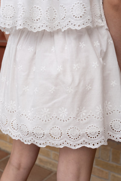 White Eyelet Ruffle Skirt BMS7764