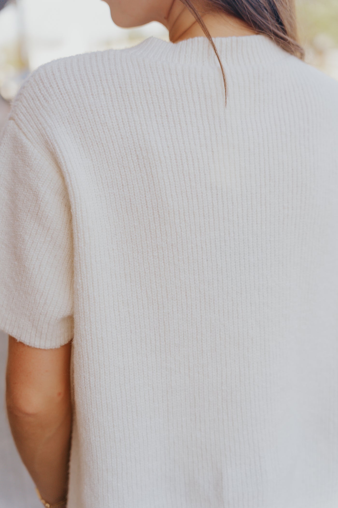 Cream Short Sleeve Cardigan SWJ2347