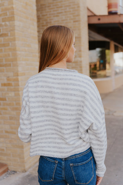 Ivory/Grey Lightweight Cardigan TBW1223