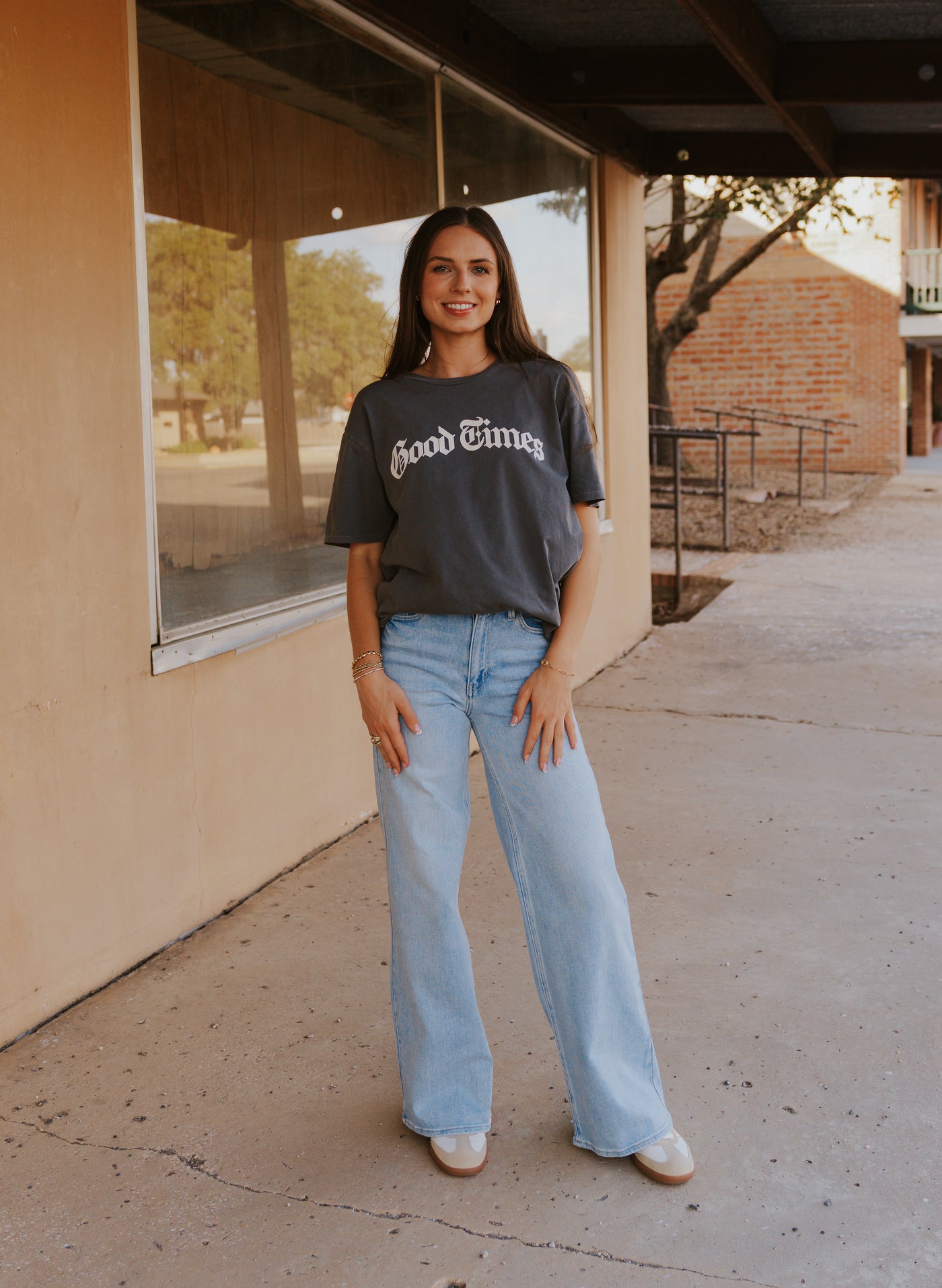 High Rise Palazzo Wide Leg Light Denim Jean DP689