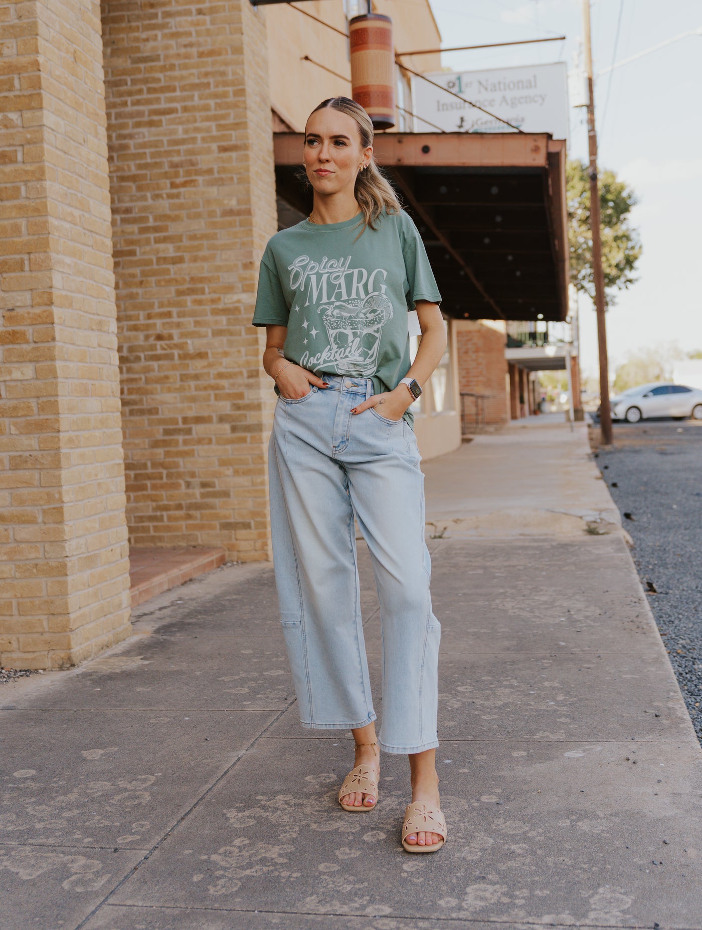 Spicy Marg Boyfriend Tee Hunter Green GT253162S