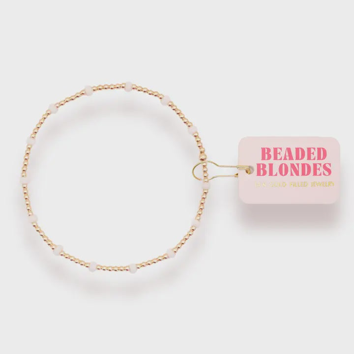 White Dainty Poppi Gold Bracelet