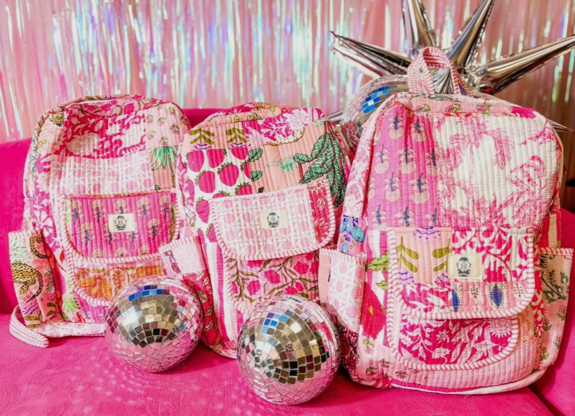 Pink City Quilted Backpack