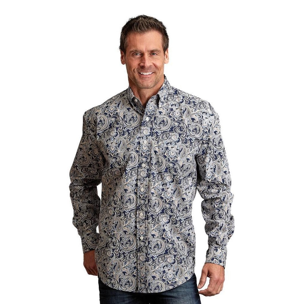 Stetson Blue LS Spring Paisley