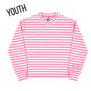 LM Girls Neon Pink Stripe Long Sleeve Top