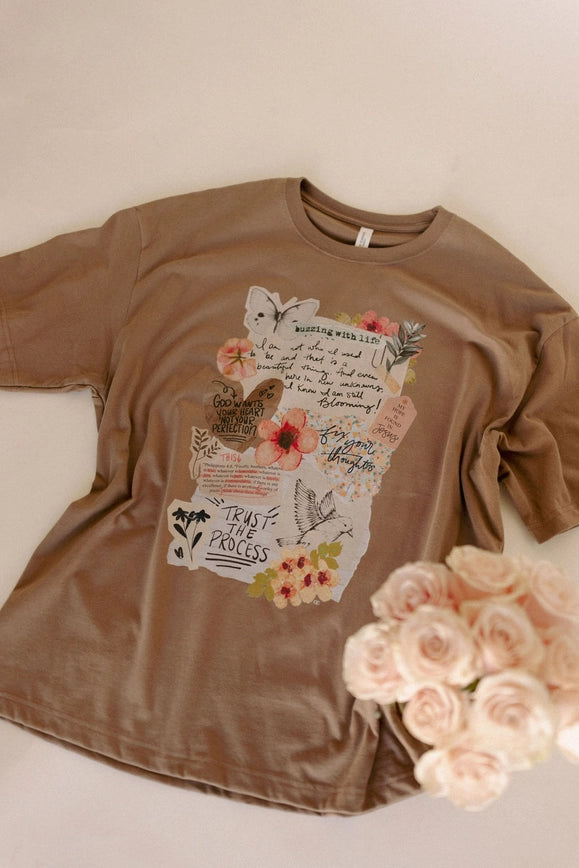Trust the Process Graphic Tee Brown