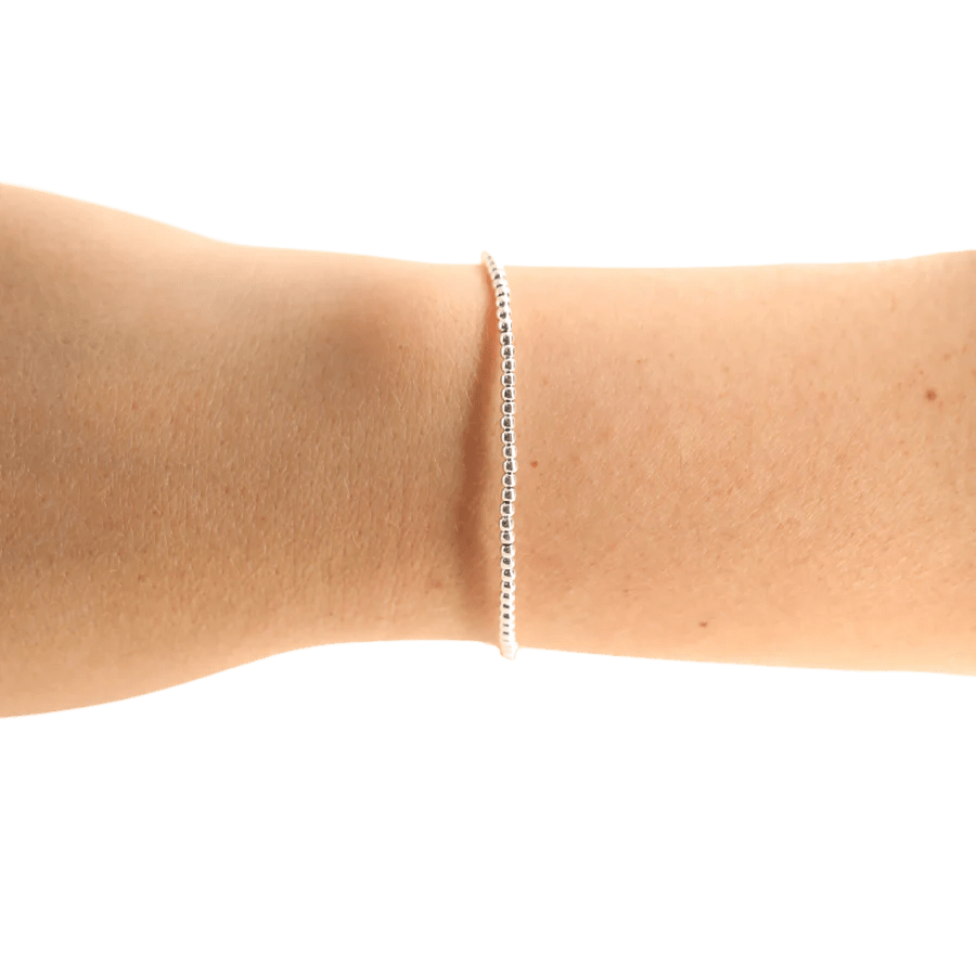 2 MM Silver Beaded Bracelet - Southern Soule Designs