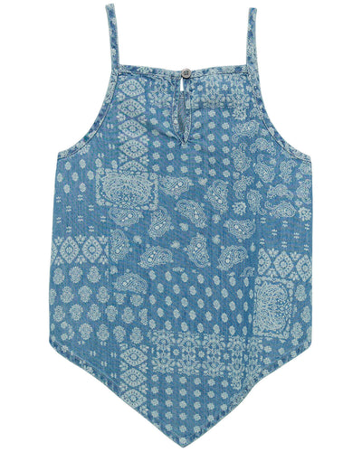 Wrangler Girls Sleeveless Tank Bandana Blue 112365061
