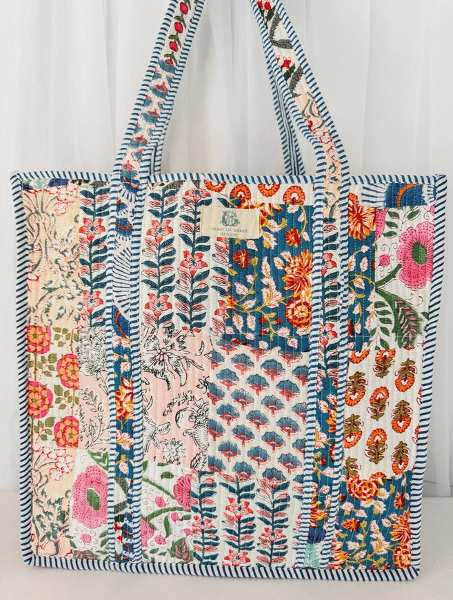Wildflower Patch Quilted Tote Bag