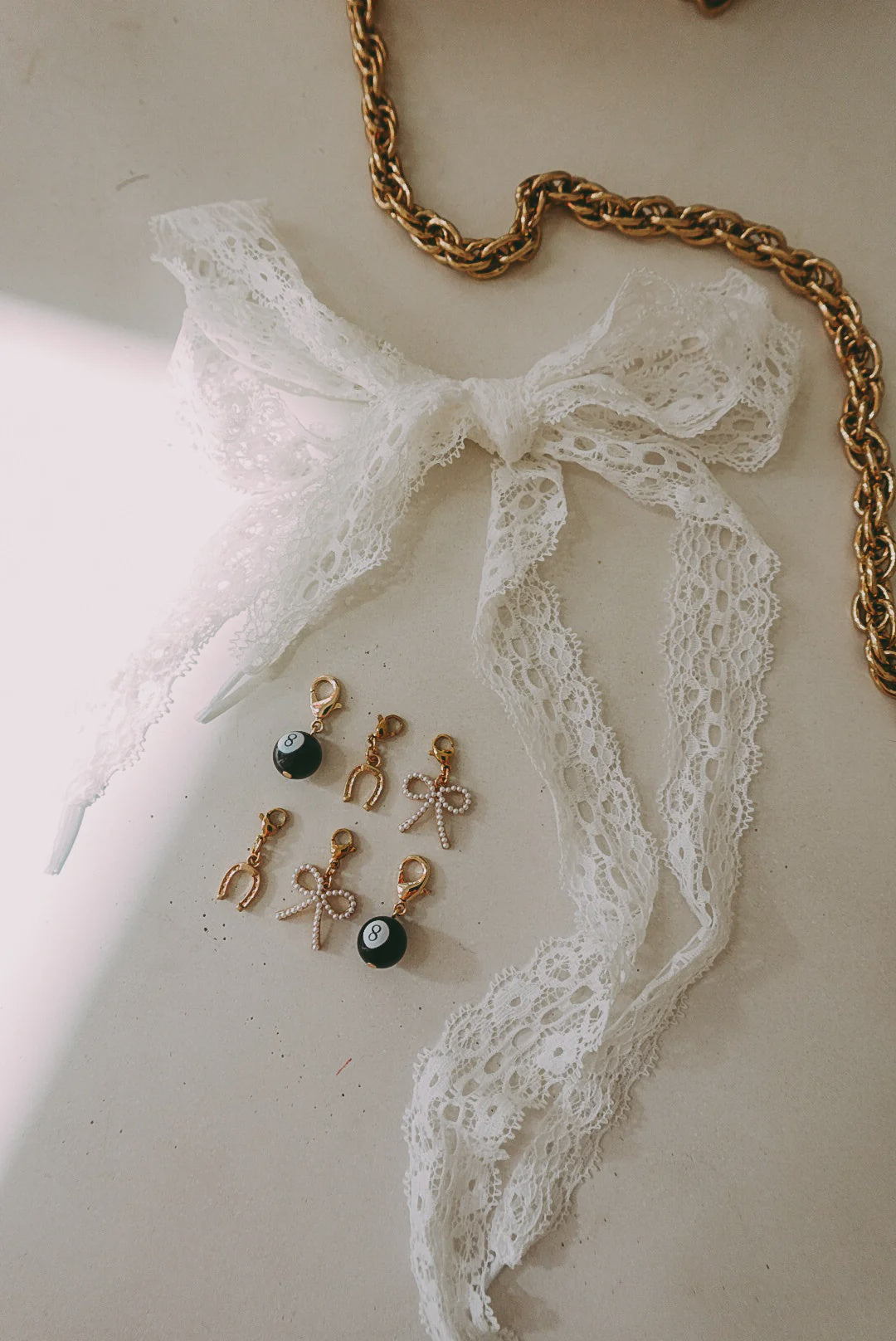 White Lace Shoe Charms