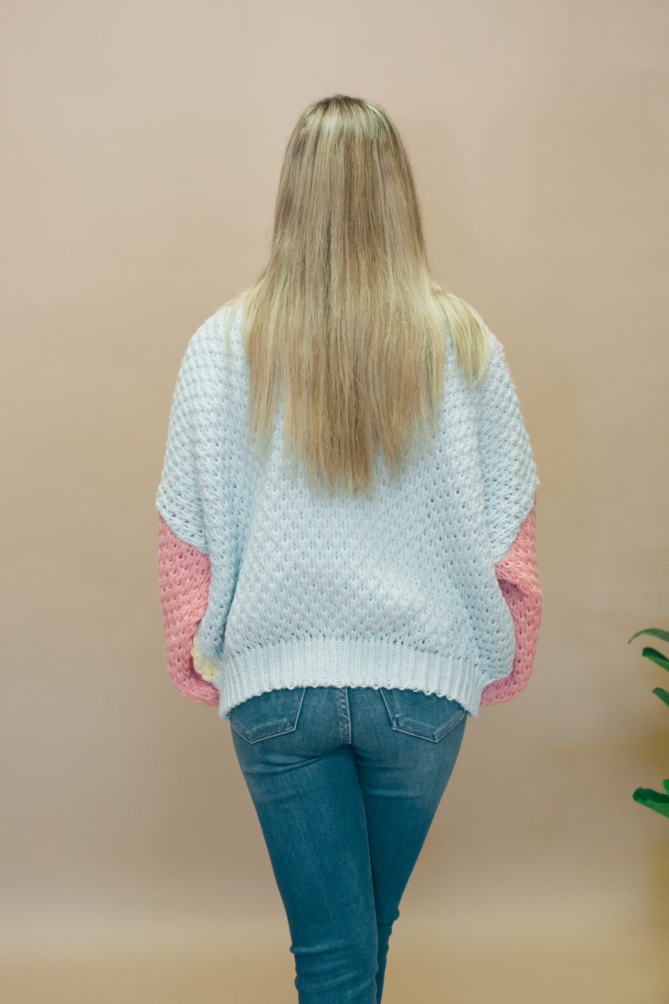 Lavendar & Yellow Colorblock Sweater