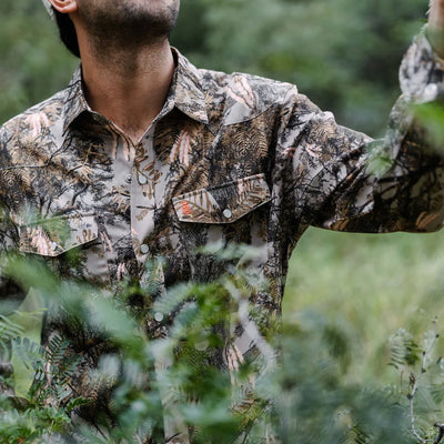 Raised by Coyotes Mesquite Camo Pearl Snap