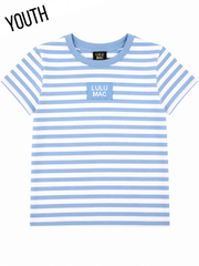 LM Girls Light Blue Stripe Baby Doll Top